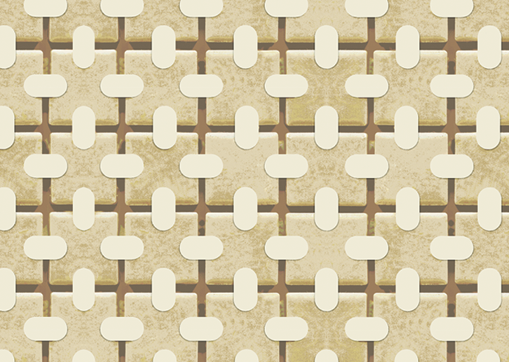 Square Tab Plaid Mural - Alabaster - Sample