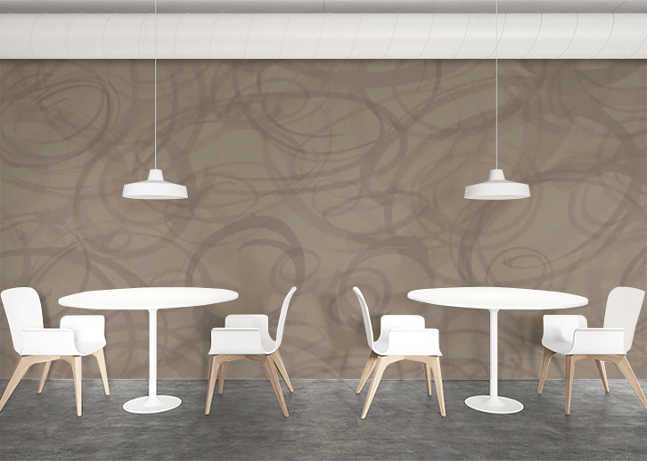 Sumi-e Circles Mural - Lite Sienna