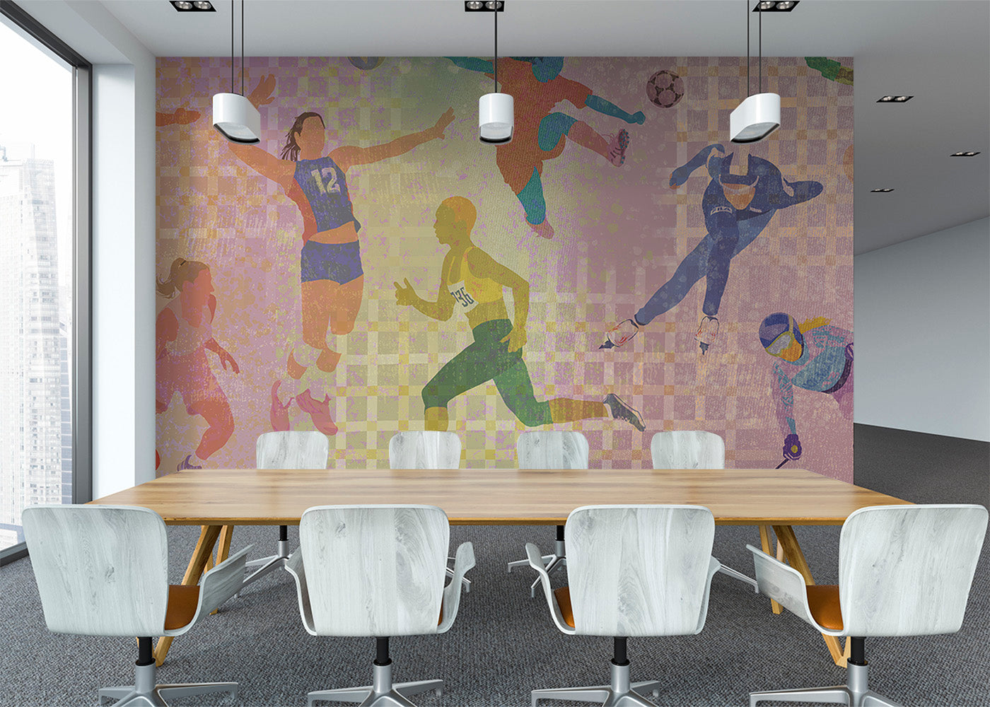 Sports Potpourri Mural - Rose Glow