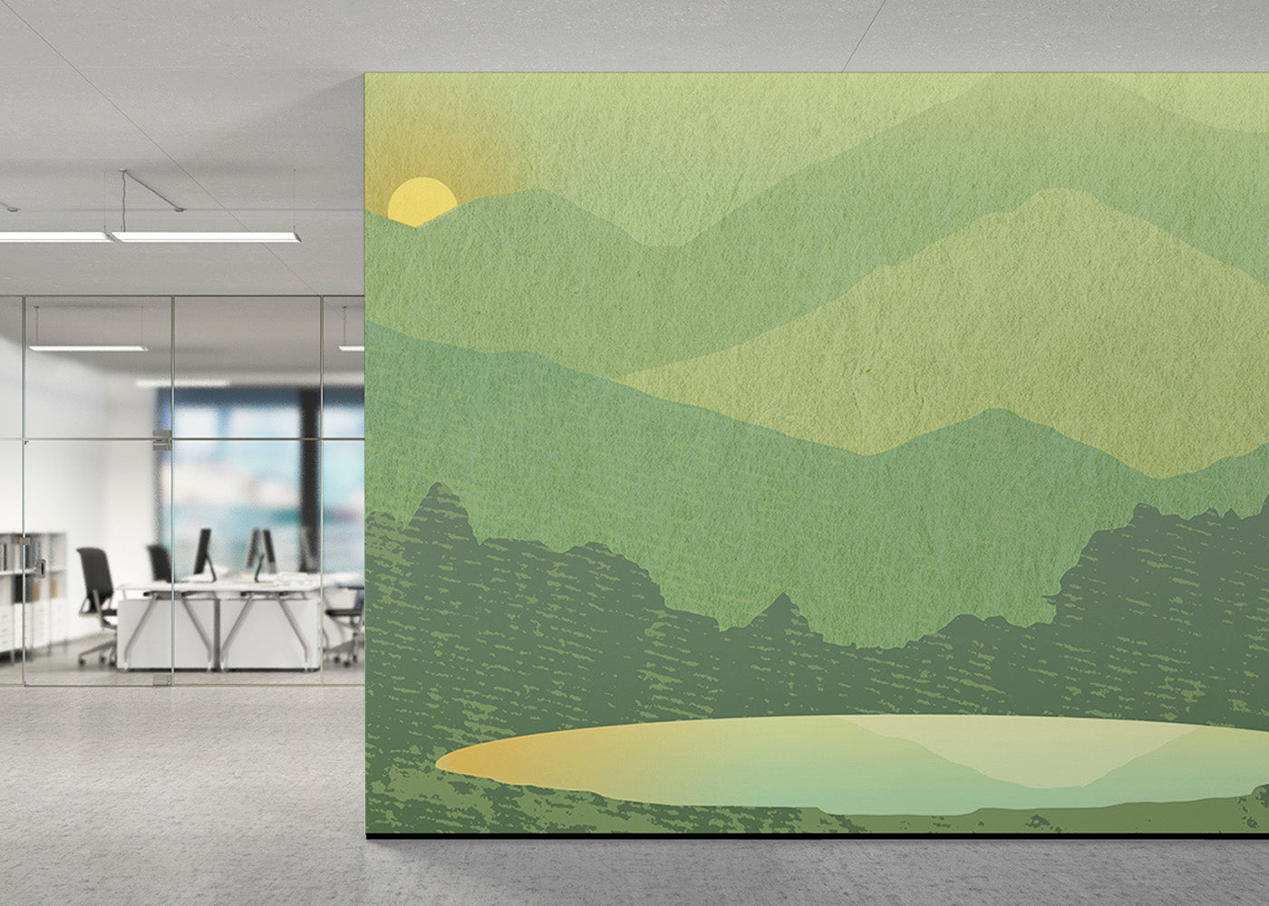 Olympic Tarn Mural - Moss Green