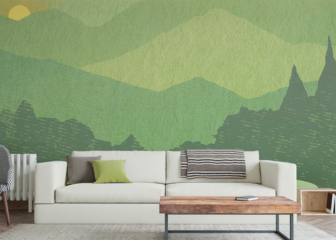 Olympic Tarn Mural - Moss Green