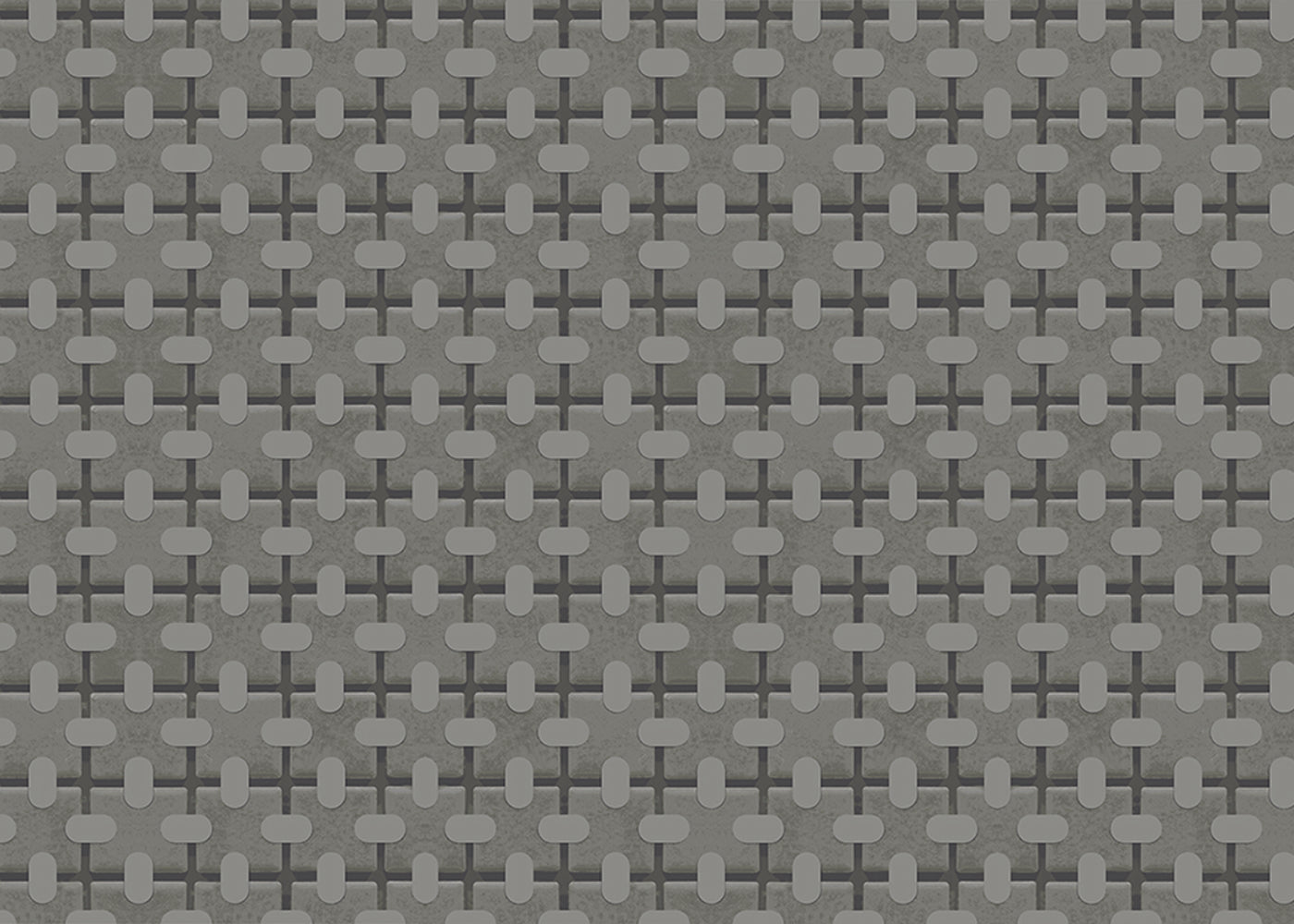 Square Tab Plaid Mural - Pewter