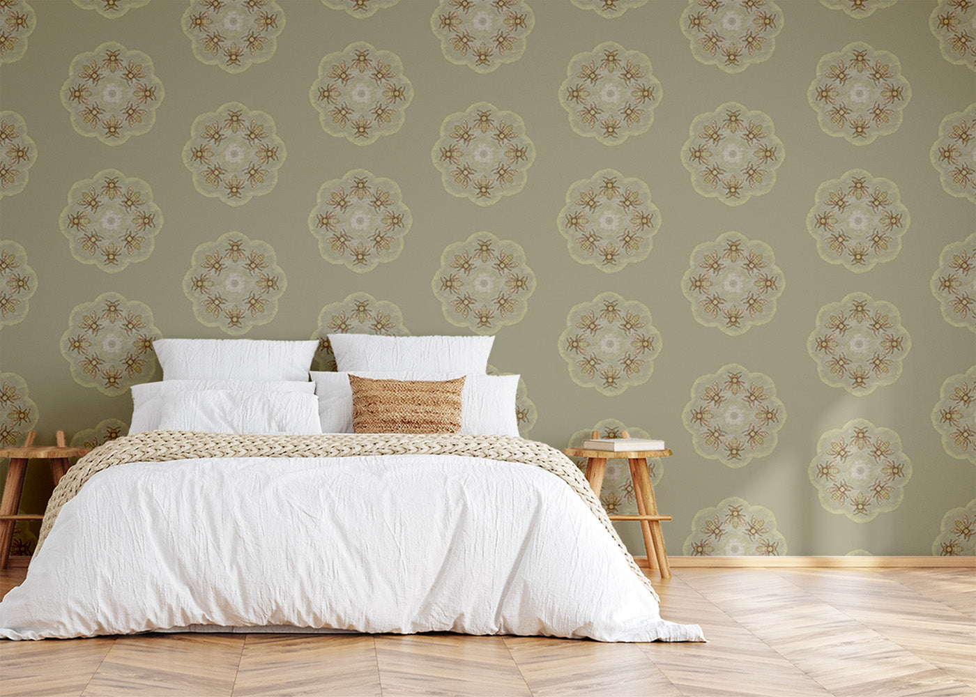 Bee Rosette Mural - Beeswax