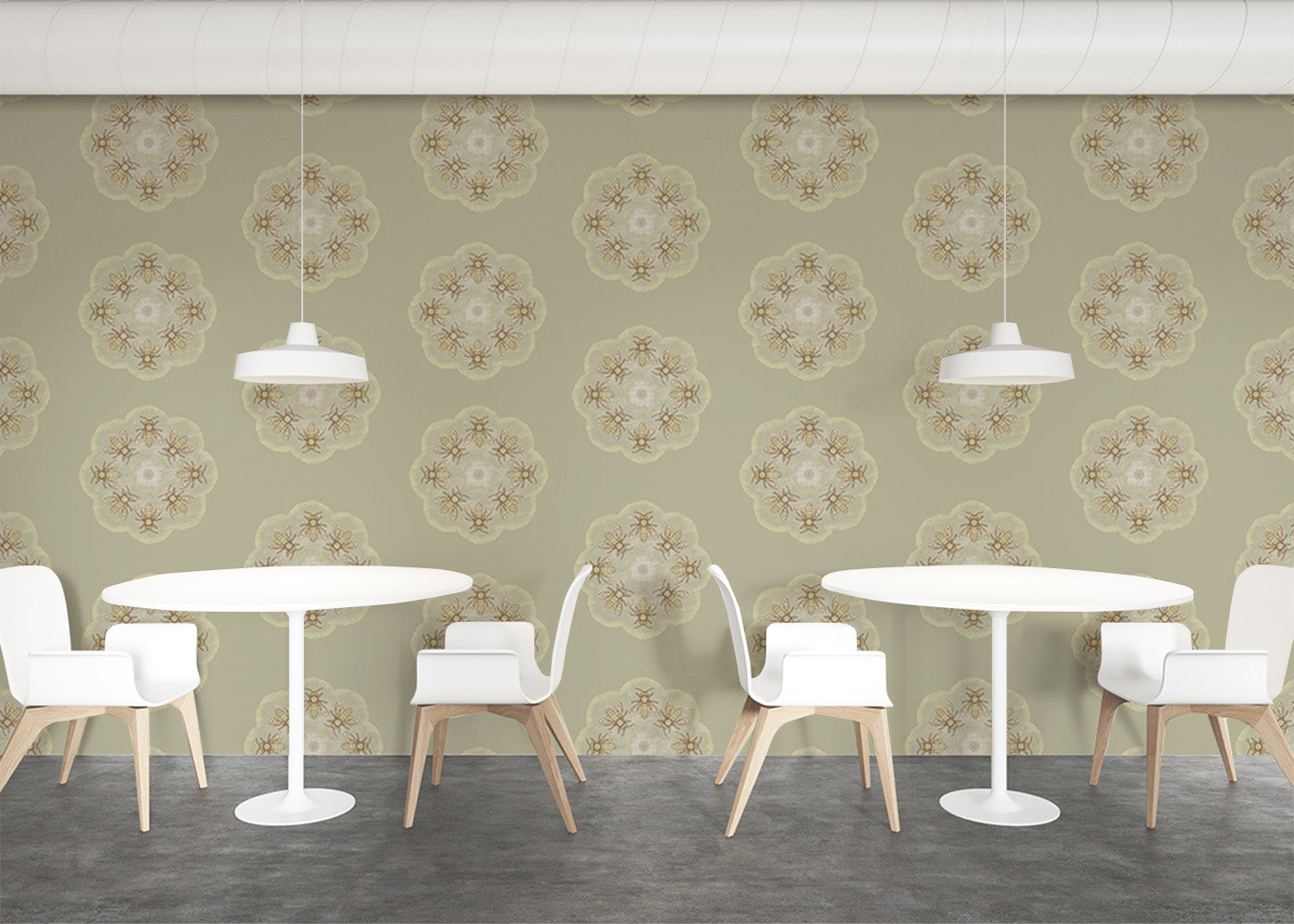 Bee Rosette Mural - Beeswax