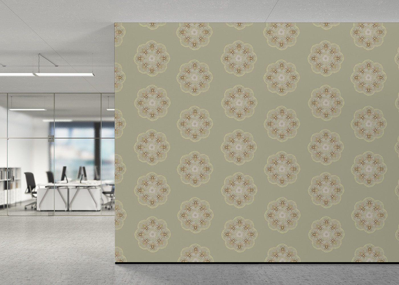 Bee Rosette Mural - Beeswax