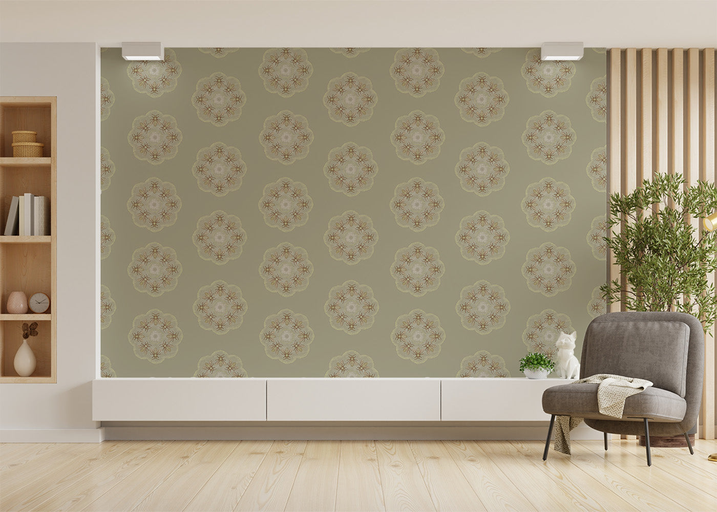 Bee Rosette Mural - Beeswax