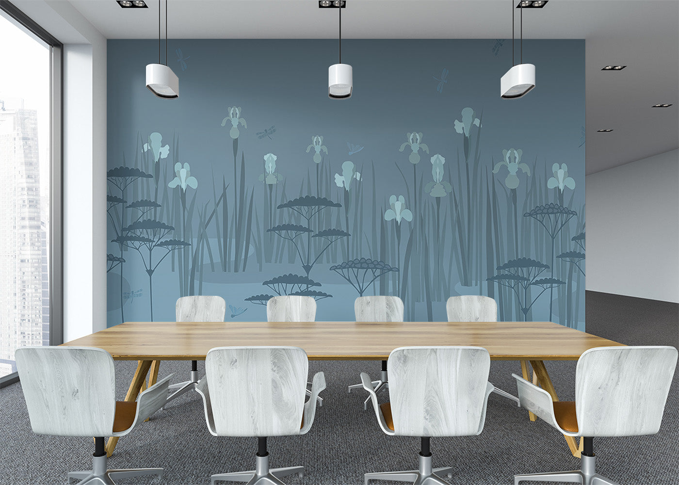 Iris Pond Mural - Blue