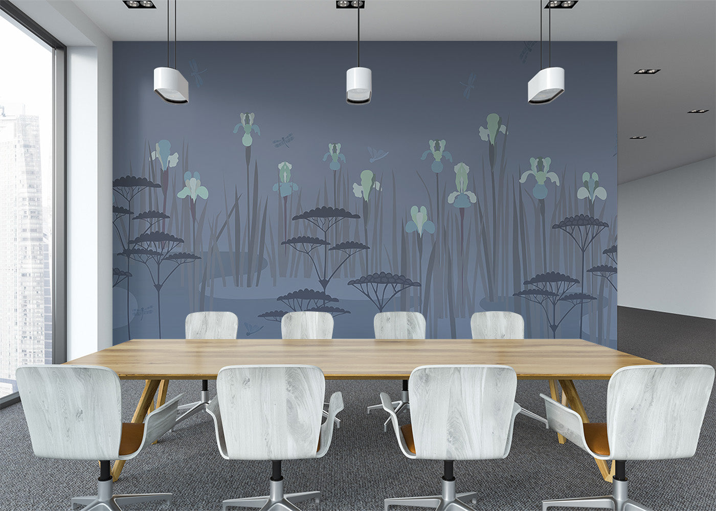 Iris Pond Mural - Lavender