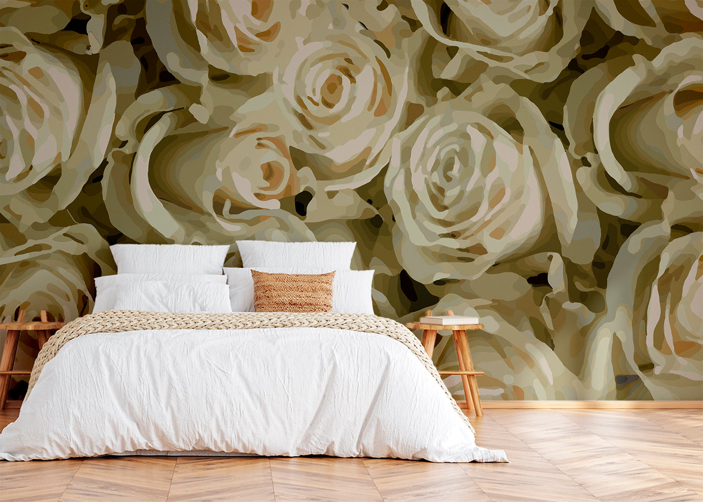 For the Roses Mural - Peach Cream Blush