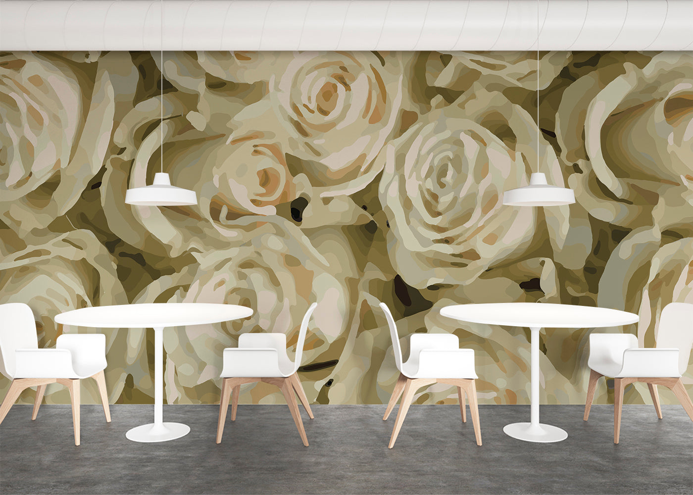 For the Roses Mural - Peach Cream Blush