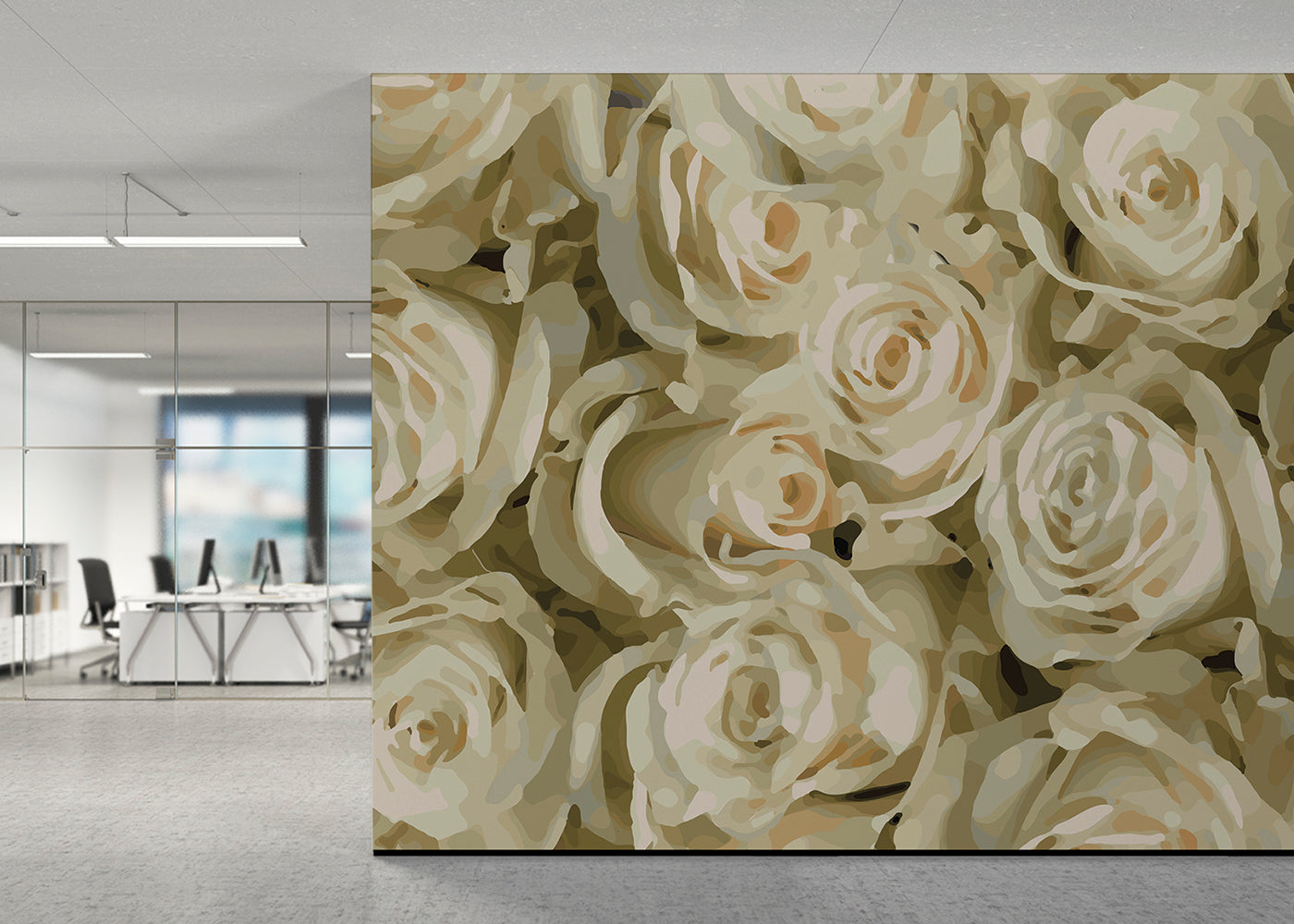 For the Roses Mural - Peach Cream Blush