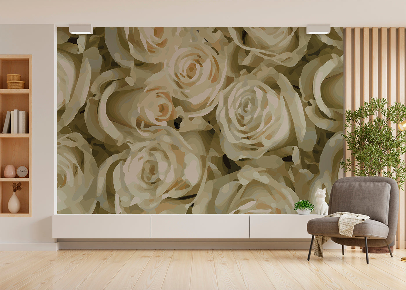 For the Roses Mural - Peach Cream Blush