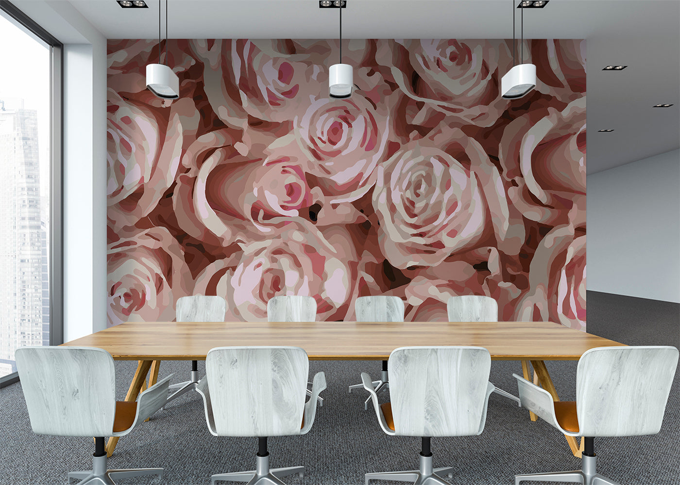 For the Roses Mural - Pink Frost Blush