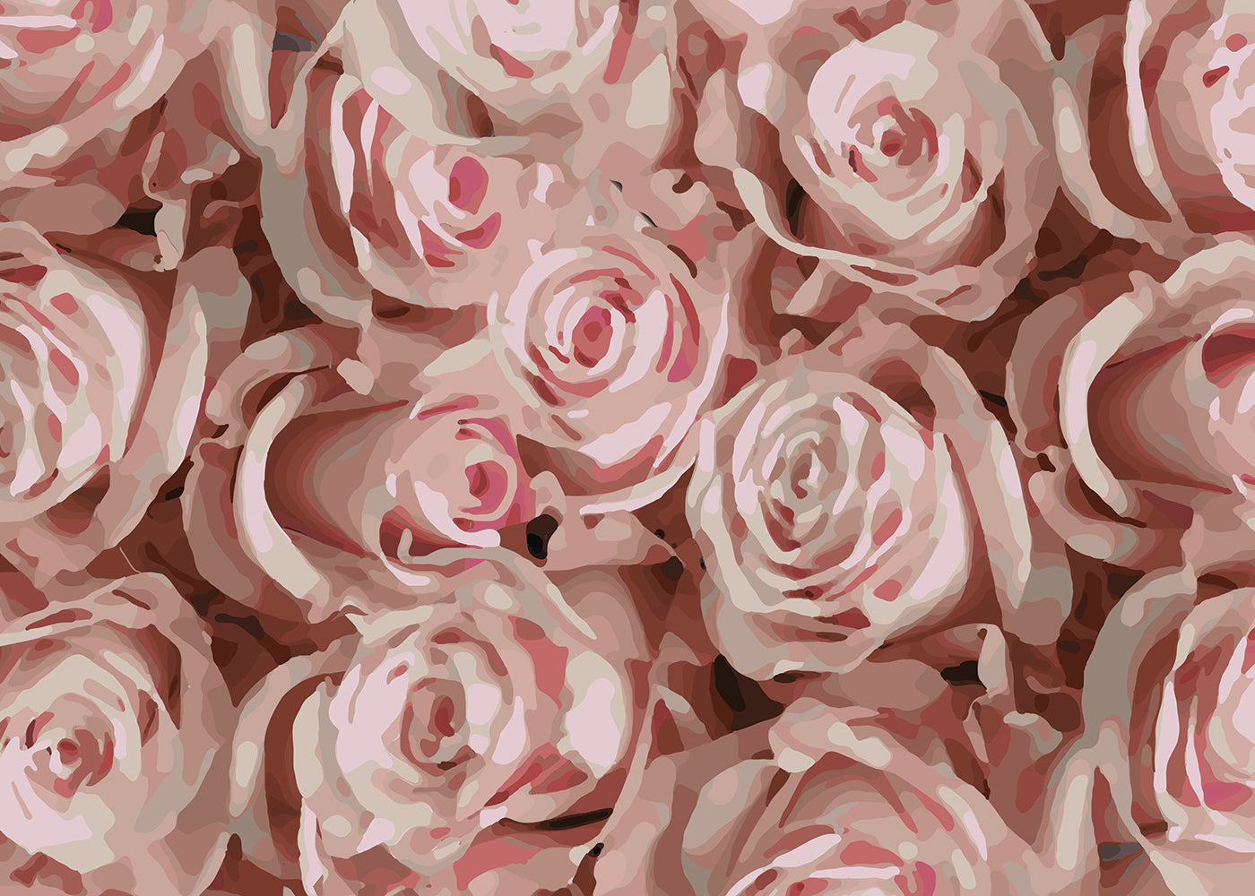 For the Roses Mural - Pink Frost Blush - Sample