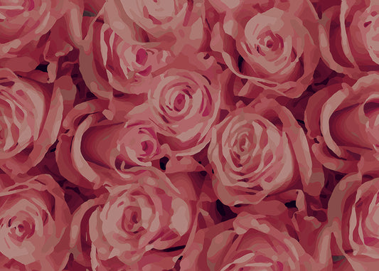 For the Roses Mural - Deep Pink Blush