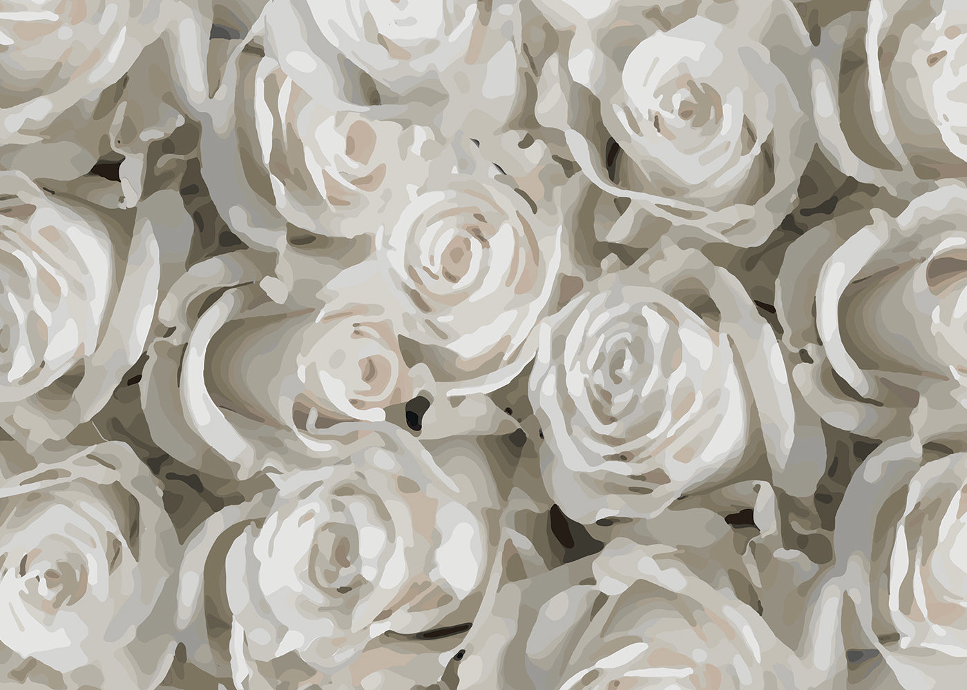For the Roses Mural - White Marble Blush - Sample