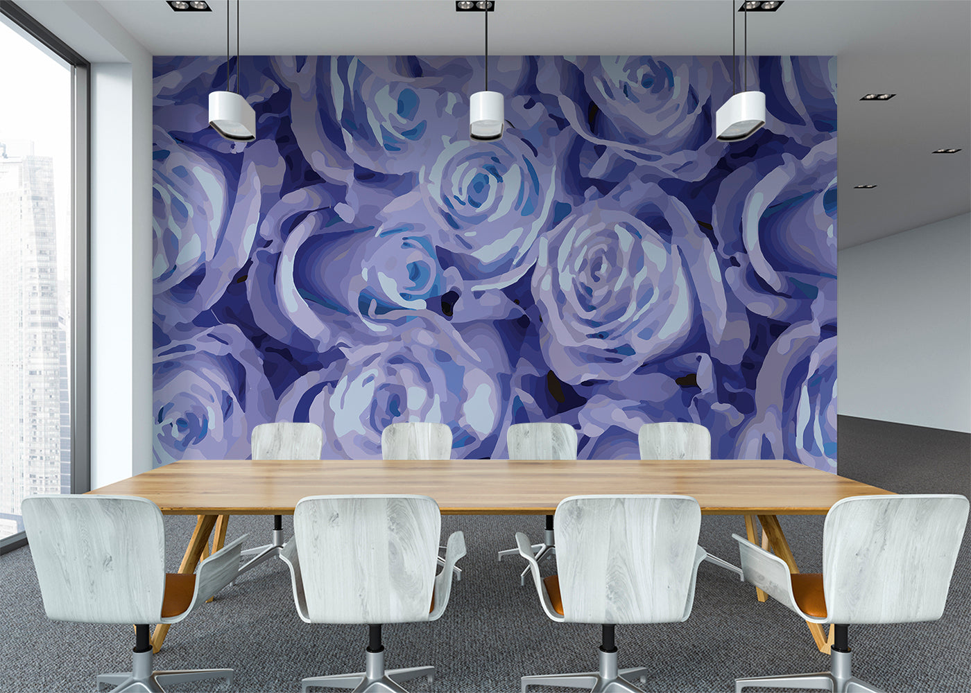 For the Roses Mural - Periwinkle Blush