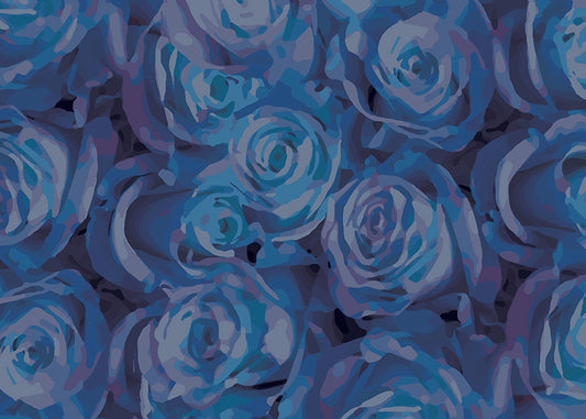 For the Roses Mural - Deep Periwinkle Blush
