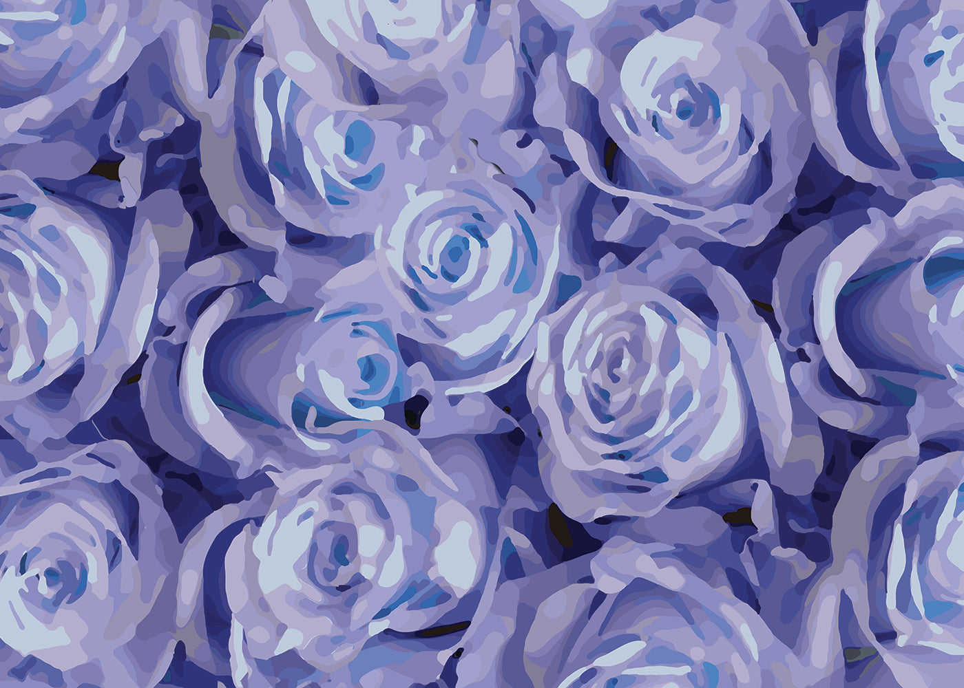 For the Roses Mural - Periwinkle Blush - Sample