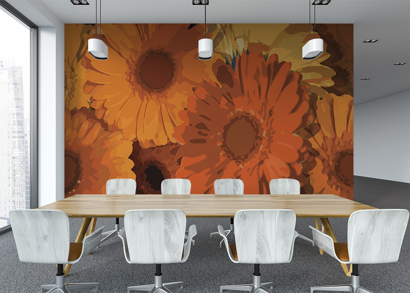 Gerbera Flora Mural - Marigold