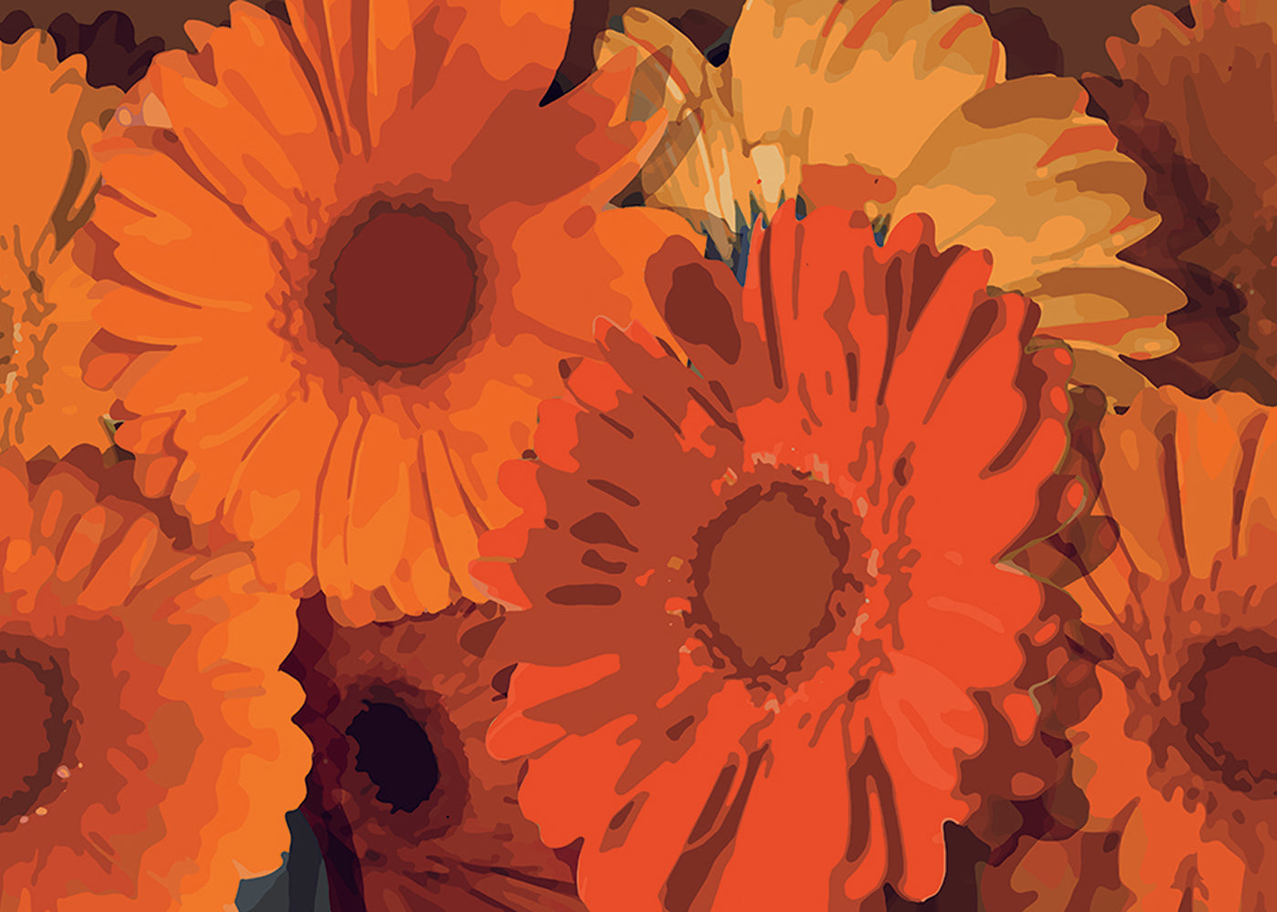 Gerbera Flora Mural - Marigold - Sample