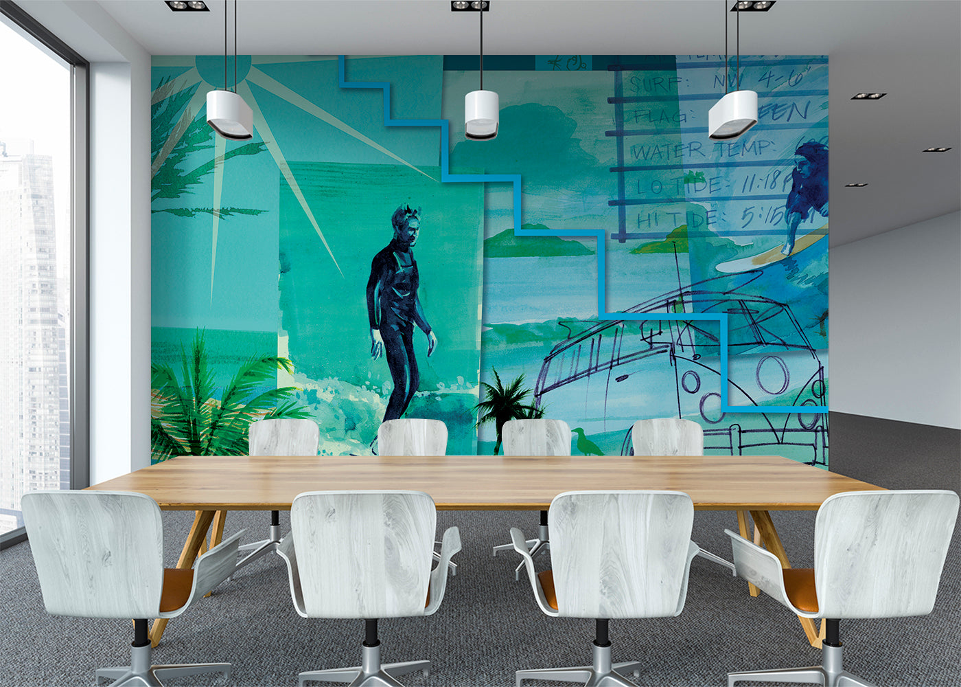 Surf and Sand Mural - Ultramarine