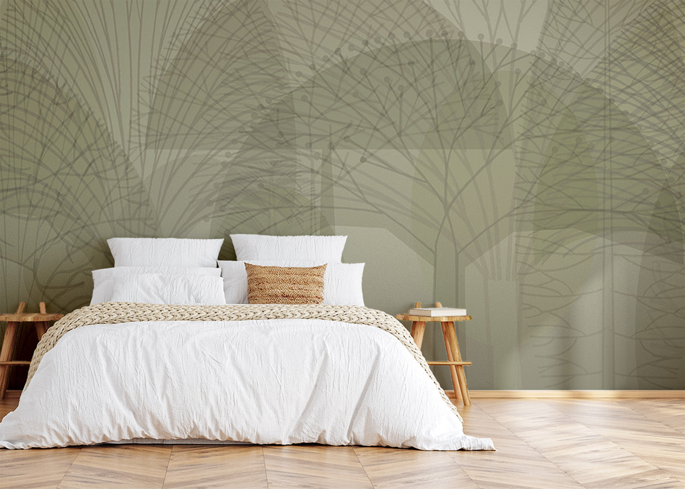 Bare Trees Mural - Warm Neutral