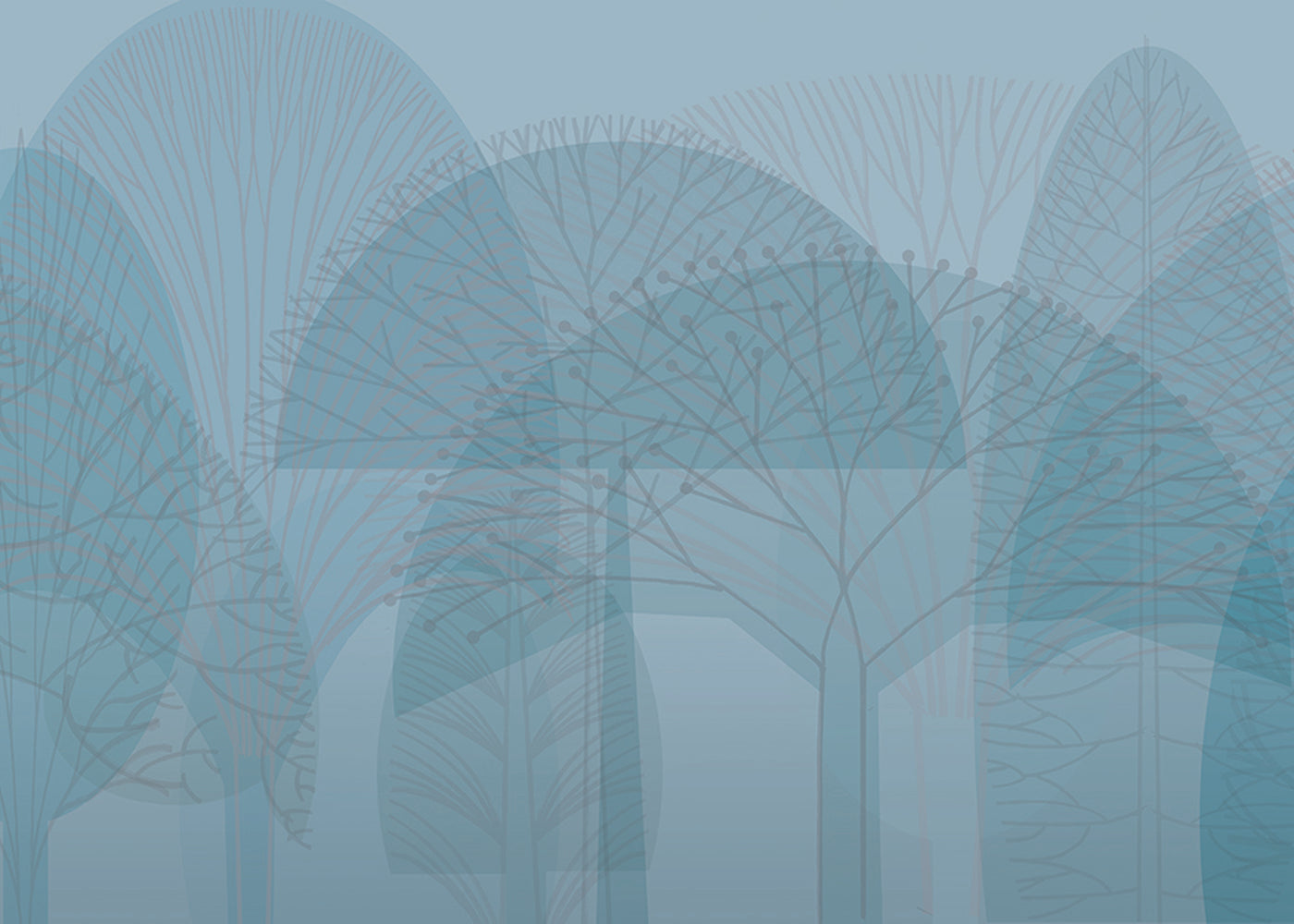 Bare Trees Mural - Blue Tint - Sample