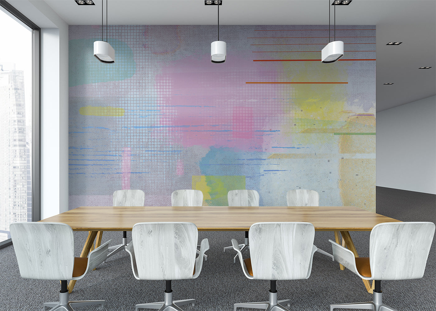 Aged Linen Mural - Rose Gray