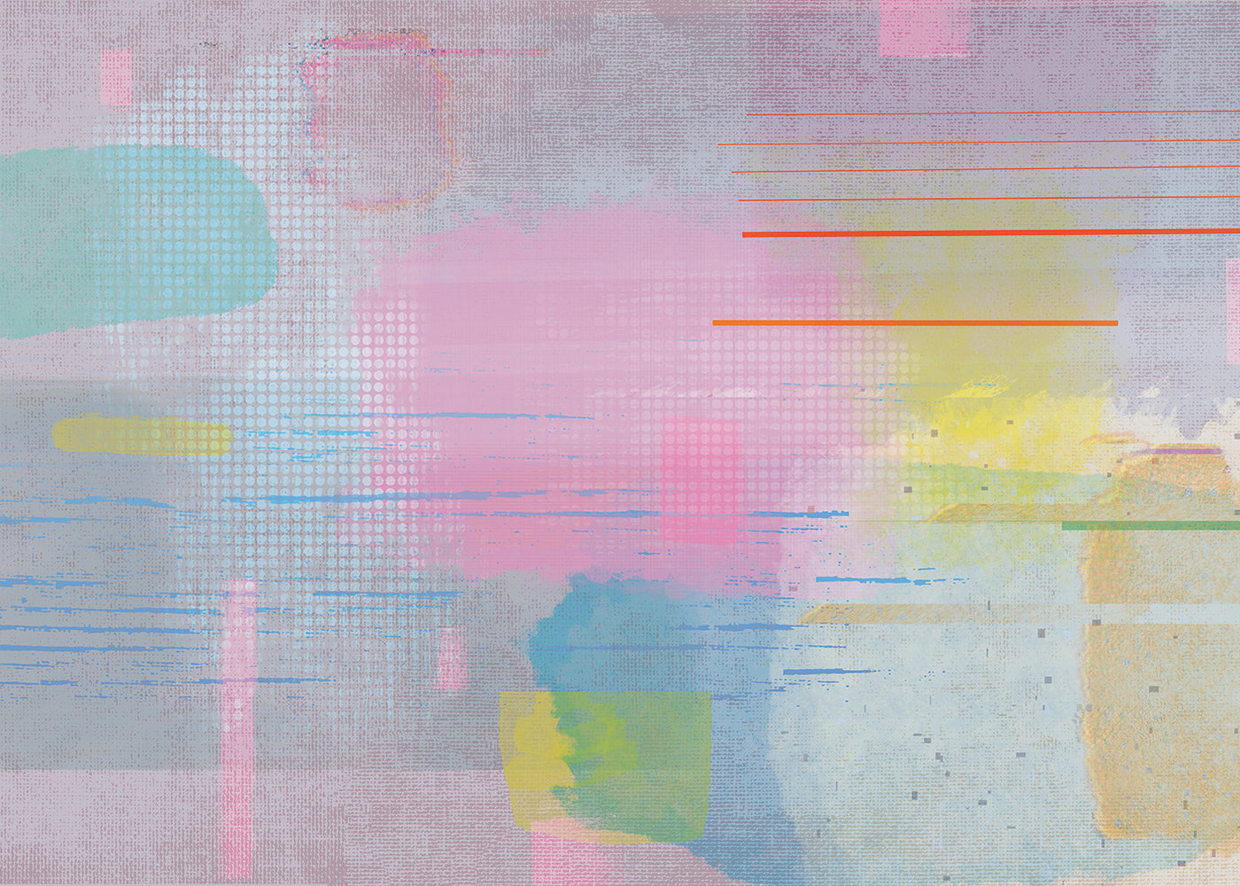 Aged Linen Mural - Rose Gray - Sample