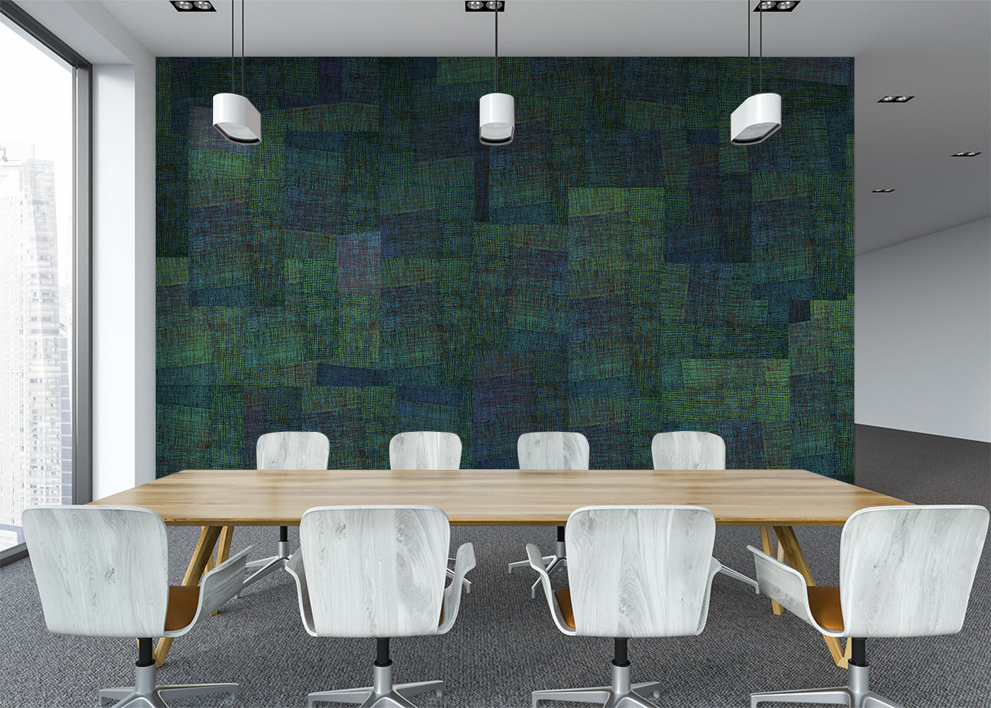 Loosely Woven Mural - Delphinium