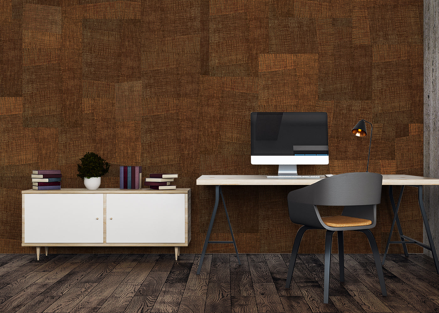 Loosely Woven Mural - Burnt Orange