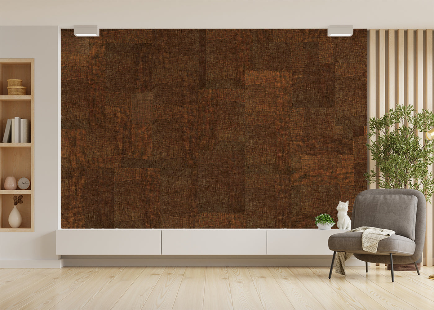 Loosely Woven Mural - Burnt Orange