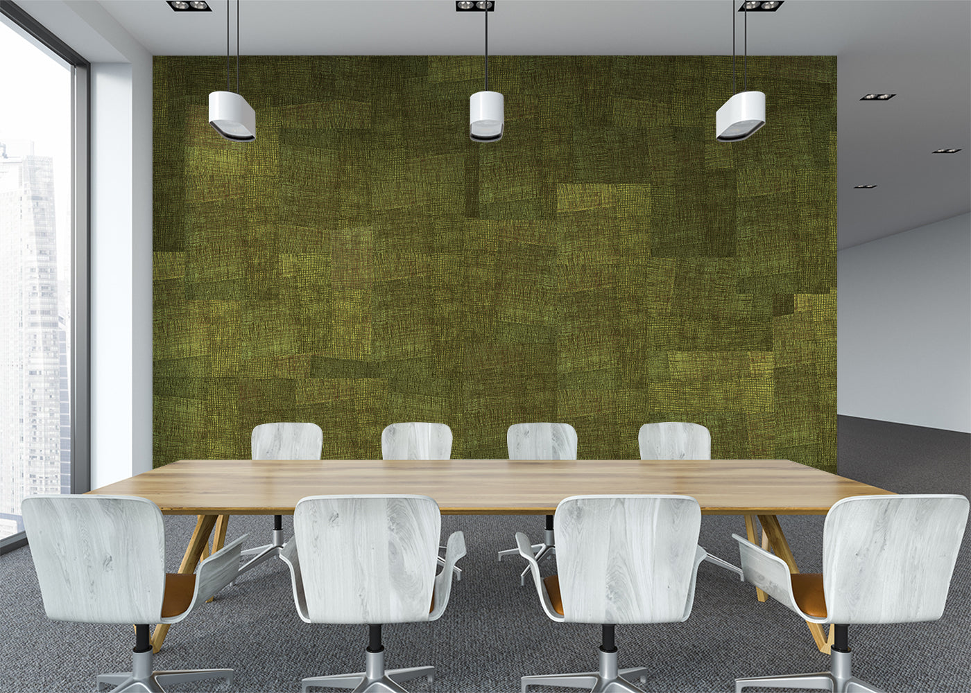 Loosely Woven Mural - Bright Straw