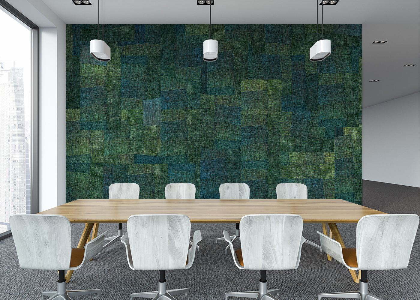 Loosely Woven Mural - Garden Shade