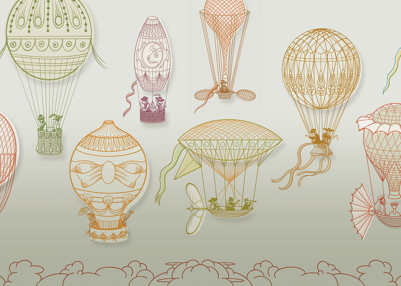 Hot Air Balloon Mural - Color Maximal - Sample