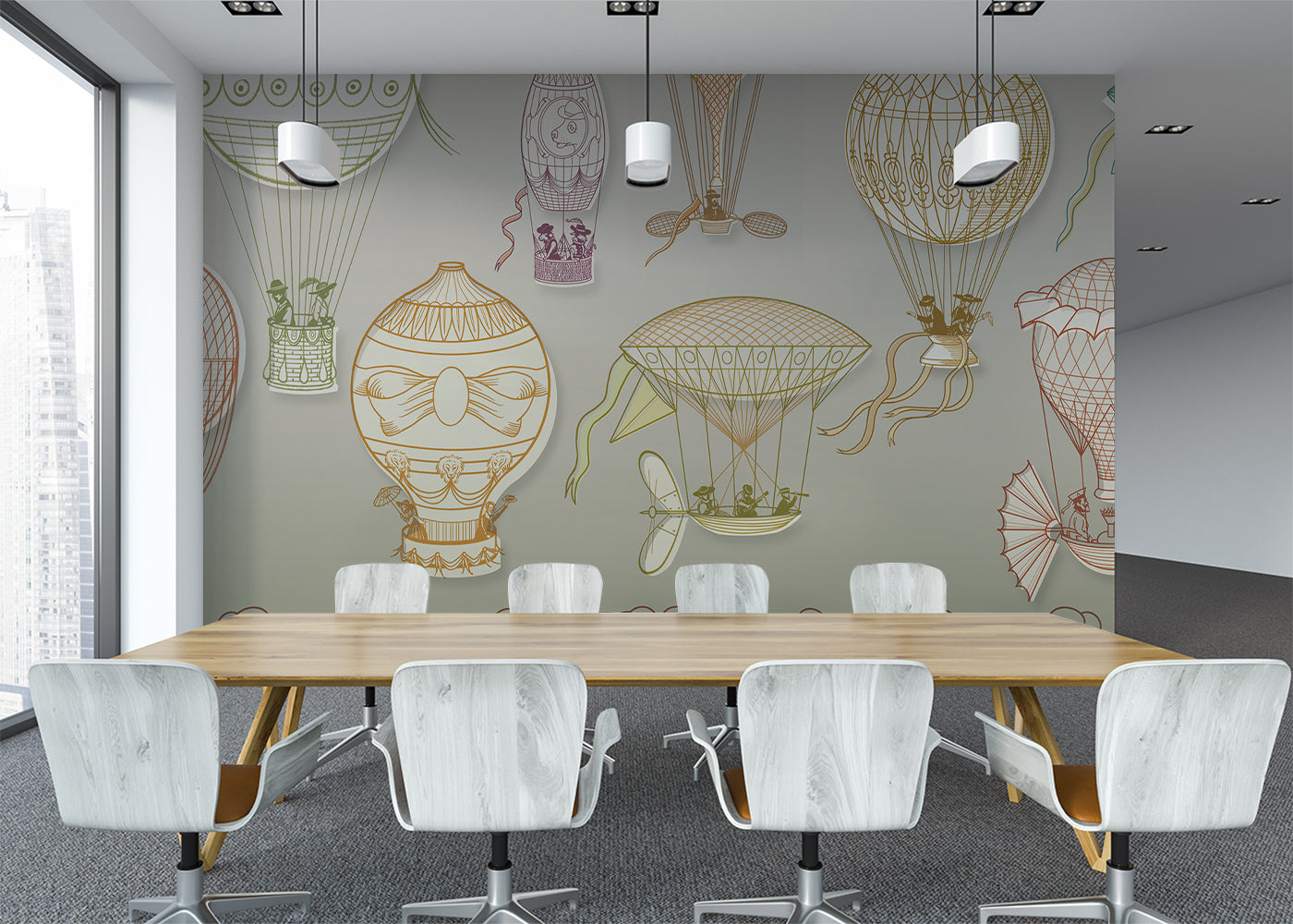 Hot Air Balloon Mural - Color Midtone