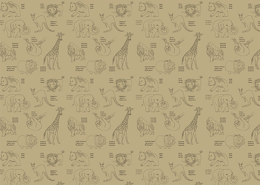 Animalia C - Craft Paper - Sample