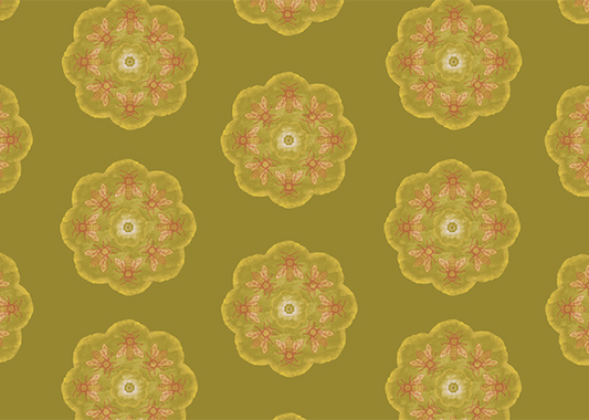 Bee Rosette Mural - Chartreuse - Sample