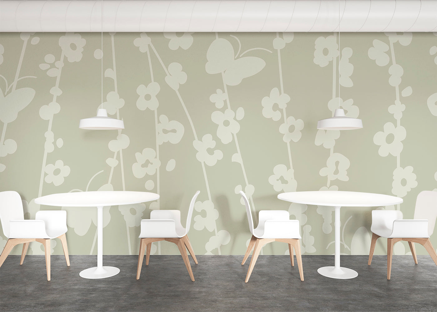 Daisy Chain Mural - Celadon