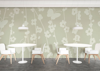 Daisy Chain Mural - Celadon