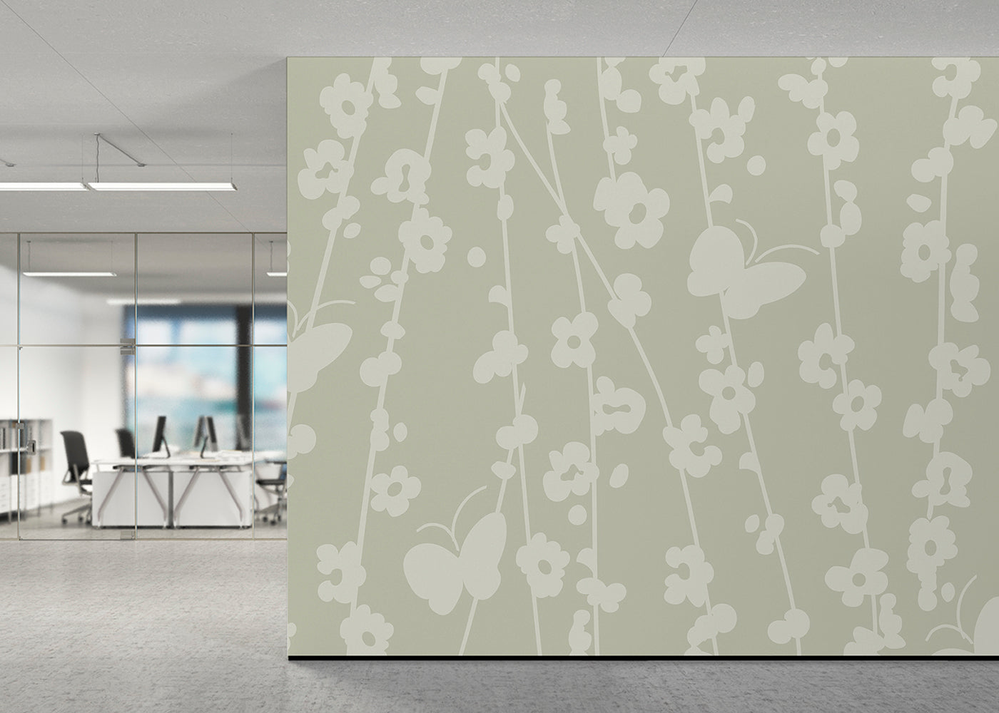 Daisy Chain Mural - Celadon