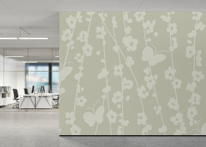 Daisy Chain Mural - Celadon