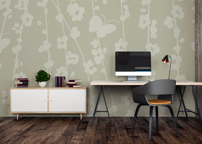 Daisy Chain Mural - Celadon