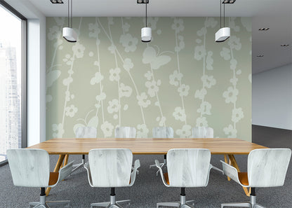 Daisy Chain Mural - Celadon