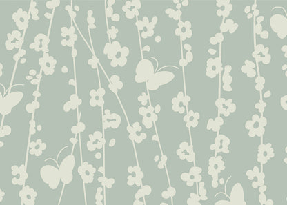Daisy Chain Mural - Muted Slate Blue