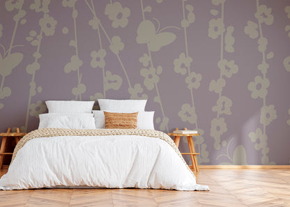 Daisy Chain Mural - Muted Lilac
