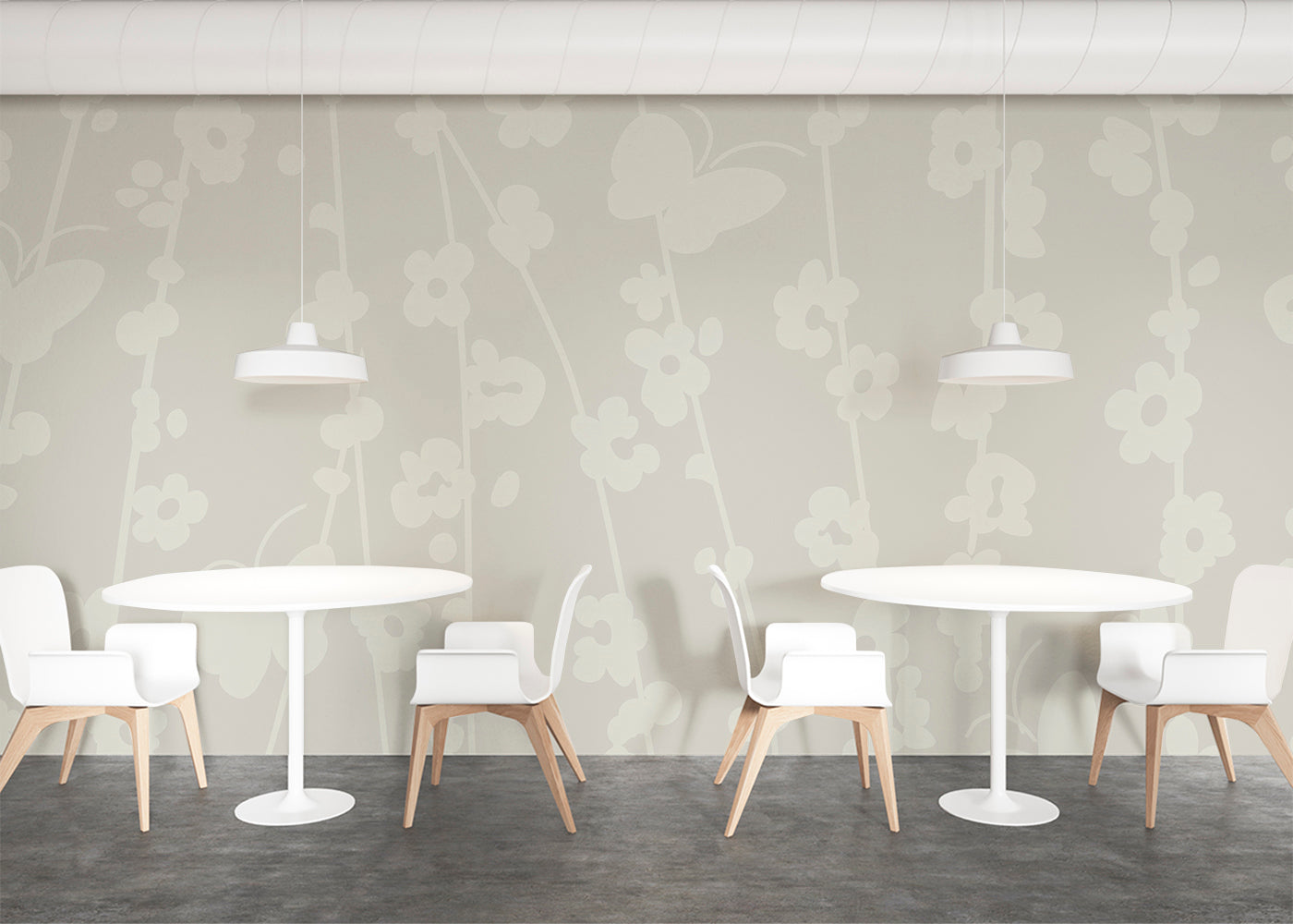 Daisy Chain Mural - Platinum Gray