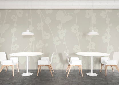 Daisy Chain Mural - Platinum Gray
