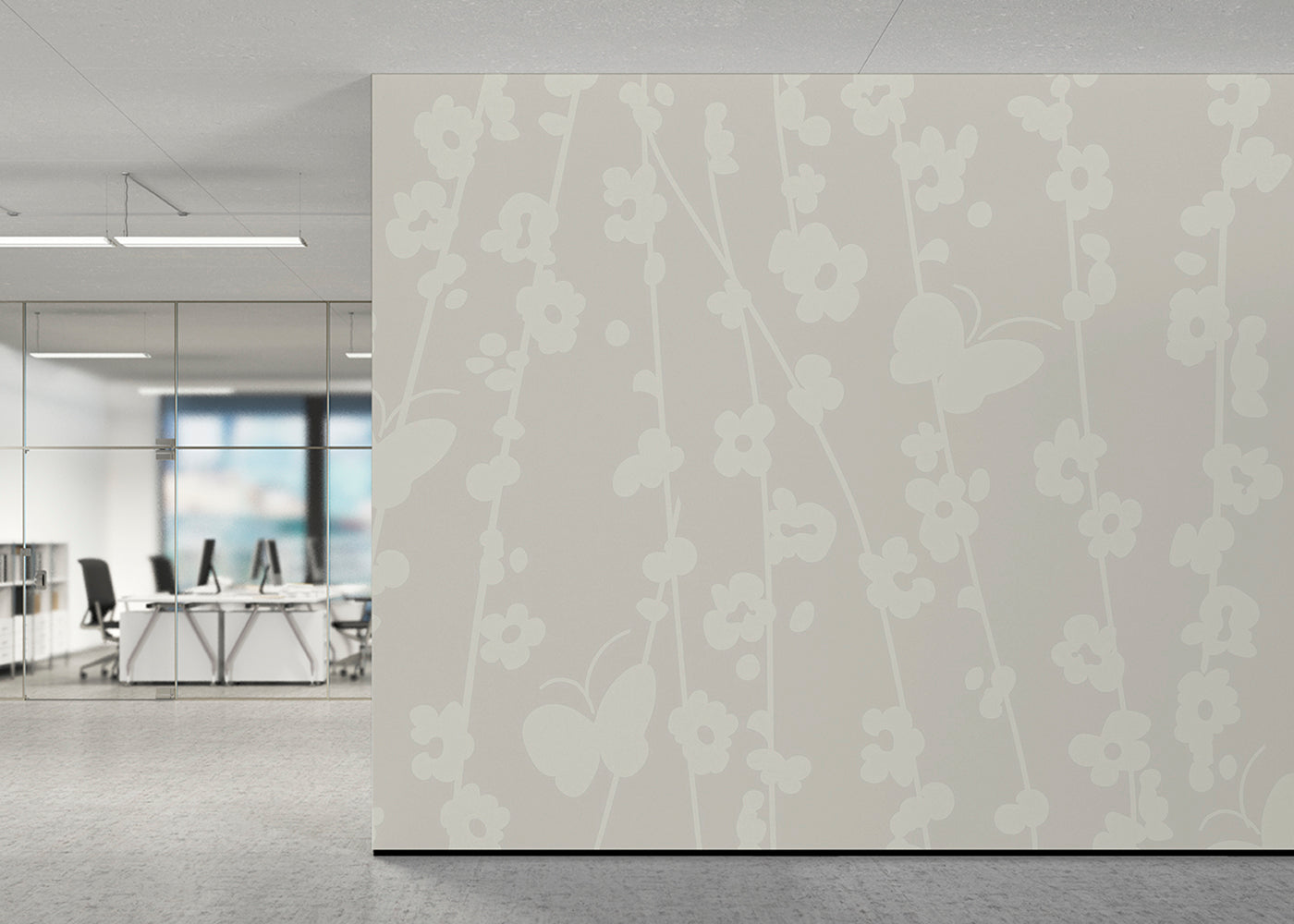 Daisy Chain Mural - Platinum Gray